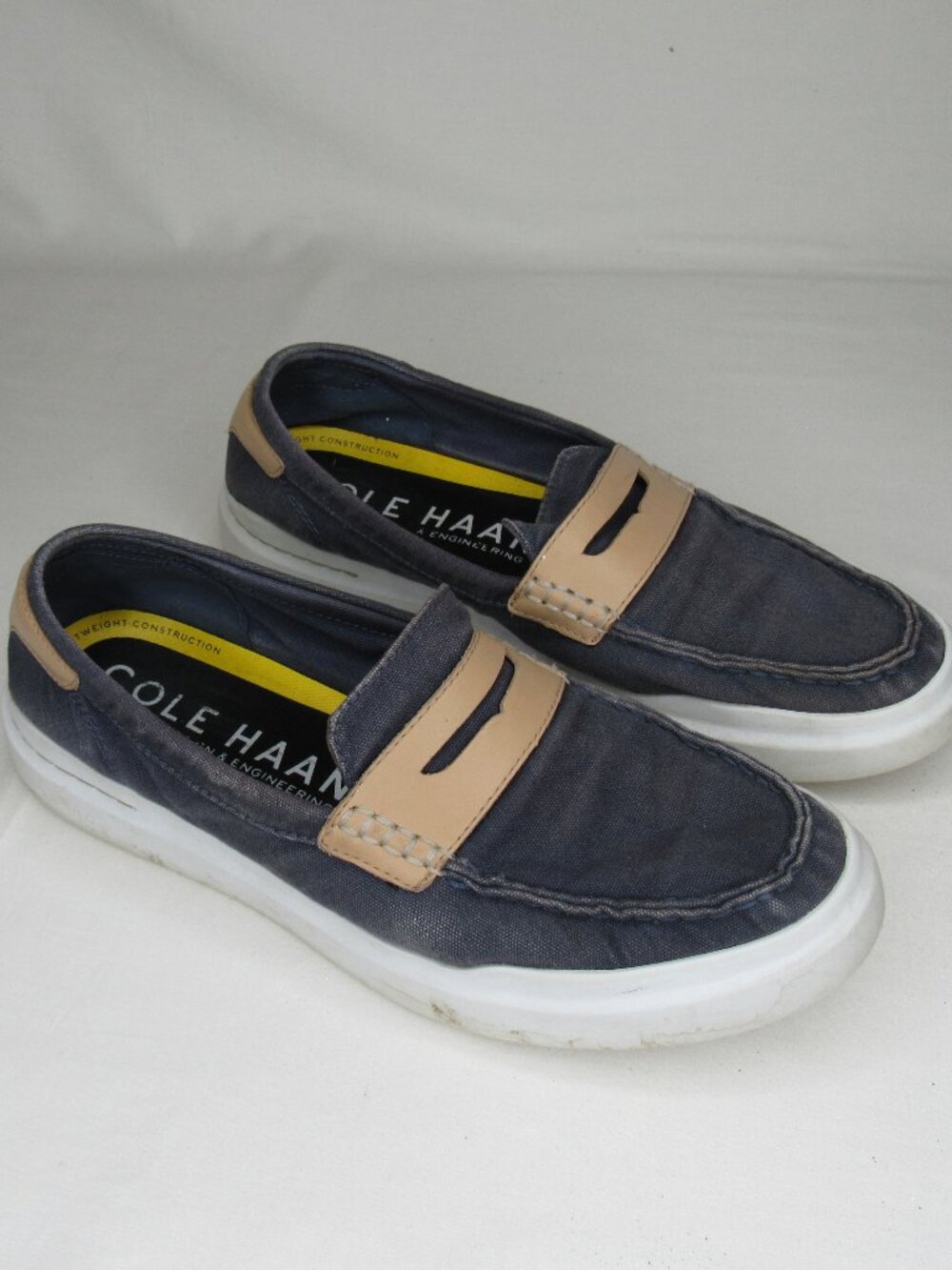 Cole Haan Grand Pro Rally Blue Canvas Penny Loafer Men's 10.5